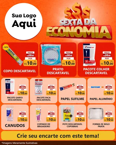 Modelo de Rede Social para Feed Instagram com o tema Sexta da Economia para Embalagens