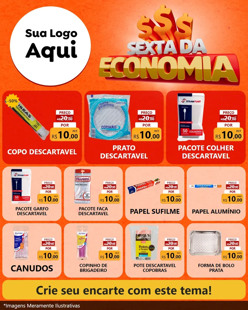 Modelo de Rede Social para Feed Instagram com o tema Sexta da Economia para Embalagens