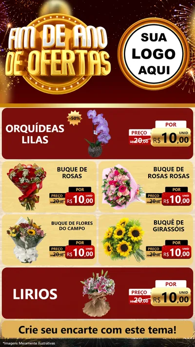 Modelo de TV para TV Vertical com o tema Fim de Ano de Ofertas para Floricultura e jardim