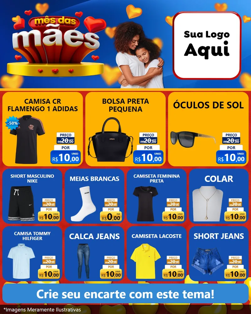 Modelo de Rede Social para Feed Instagram com o tema Mês das Mães para Roupas e acessórios