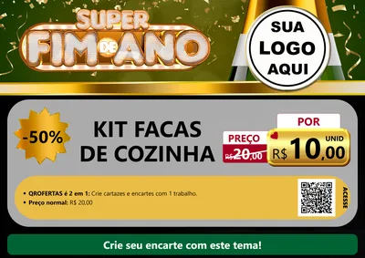 Modelo de Cartaz para Cartaz A4 Horizontal com o tema Super Fim de Ano para Utilidades Domésticas