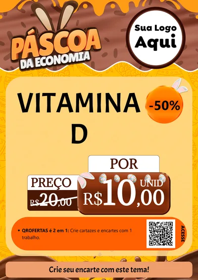 Modelo de Cartaz para Cartaz A4 Vertical com o tema Páscoa da Economia para Farmácia