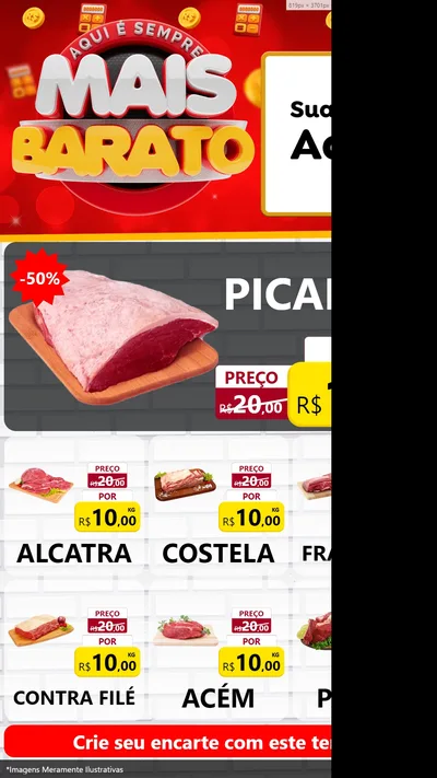 Modelo de Rede Social para Stories com o tema Mais Barato para Açougue