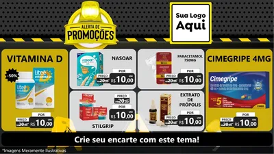 Modelo de TV para TV Horizontal com o tema Alerta de Promoções para Farmácia