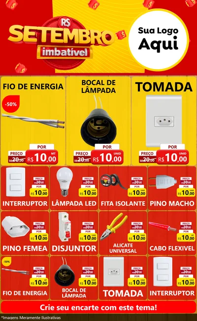 Modelo de Encarte para Encarte Grande com o tema Setembro Imbatível para Materiais Elétricos