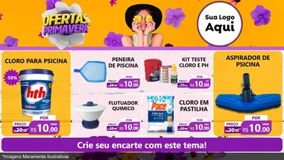 Modelo de TV para TV Horizontal com o tema Ofertas Da Primavera para Produtos para Piscina