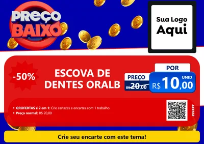 Modelo de Cartaz para Cartaz A4 Horizontal com o tema Preço Baixo para Higiene Pessoal
