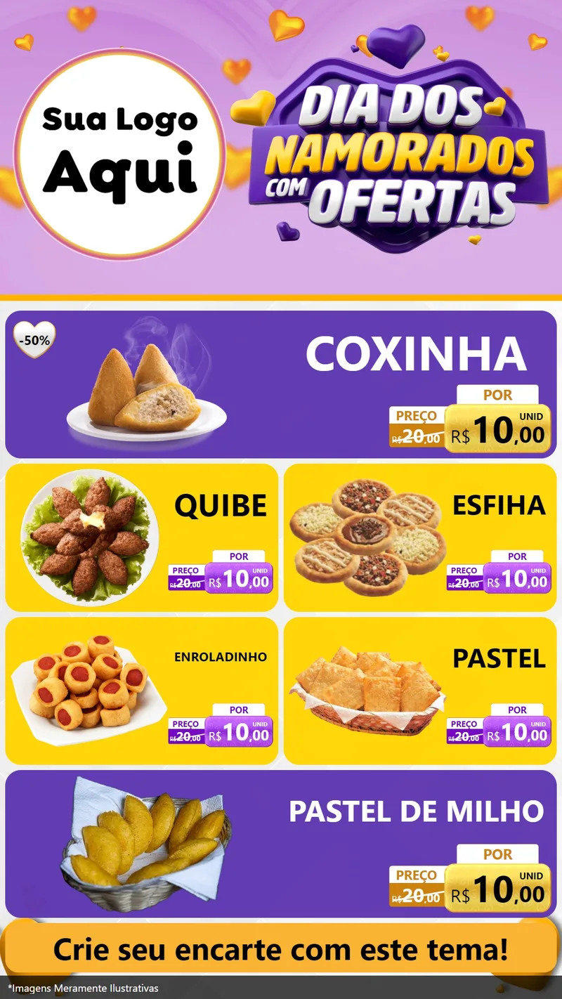 Modelo de TV para TV Vertical com o tema Dia Dos Namorados Com Ofertas para Salgadaria