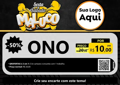 Modelo de Cartaz para Cartaz A4 Horizontal com o tema Sexta e Sábado Maluco para Óticas