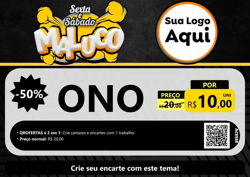 Modelo de Cartaz para Cartaz A4 Horizontal com o tema Sexta e Sábado Maluco para Óticas