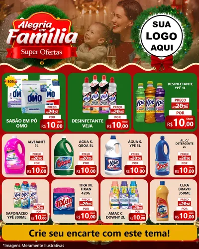 Modelo de Rede Social para Feed Instagram com o tema Alegria Em Família - Super Ofertas para Produtos de Limpeza