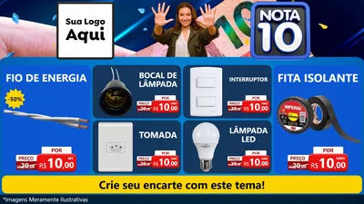 Modelo de TV para TV Horizontal com o tema Nota 10 para Materiais Elétricos