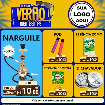 Modelo de Rede Social para Feed Facebook com o tema Ofertas de Verão Quentíssimas para Tabacaria