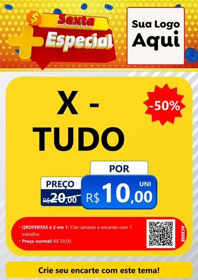 Modelo de Cartaz para Cartaz A4 Vertical com o tema Sexta Mais Especial para Hamburgueria
