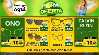 Modelo de TV para TV Horizontal com o tema Hora da Oferta para Óticas