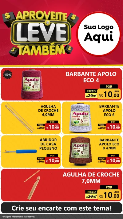 Modelo de TV para TV Vertical com o tema Aproveite e Leve Também para Armarinho e Aviamentos
