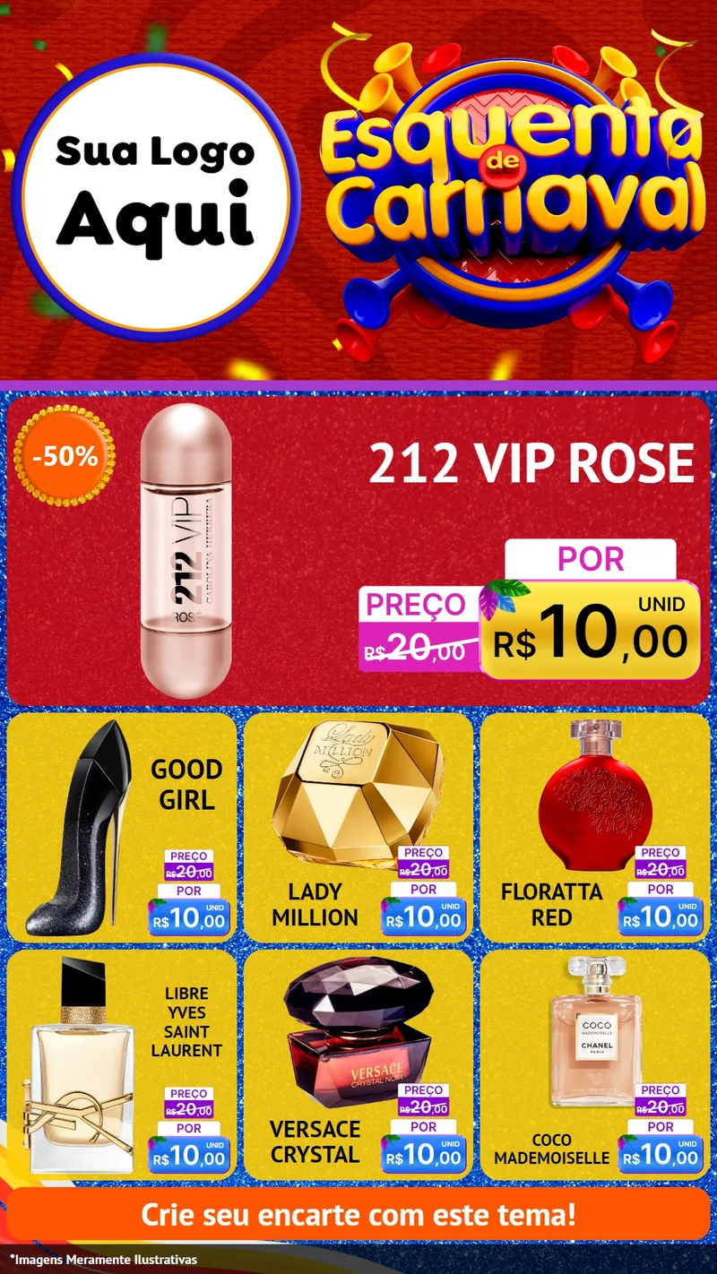 Modelo de Rede Social para Stories com o tema Esquenta de Carnaval para Perfumes