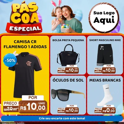 Modelo de Rede Social para Feed Facebook com o tema Páscoa Especial para Roupas e acessórios