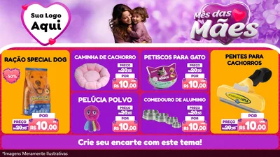 Modelo de TV para TV Horizontal com o tema Mês das Mães para Pet Shop
