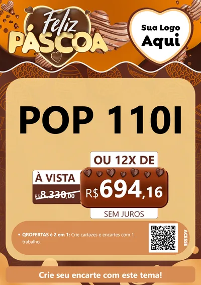 Modelo de Cartaz para Cartaz A4 Vertical com o tema Feliz Páscoa para Concessionaria de Motos