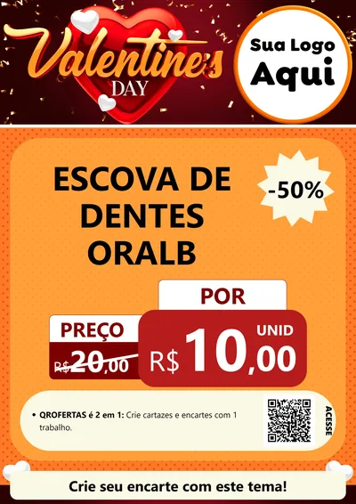 Modelo de Cartaz para Cartaz A4 Vertical com o tema Valentine's Day para Higiene Pessoal