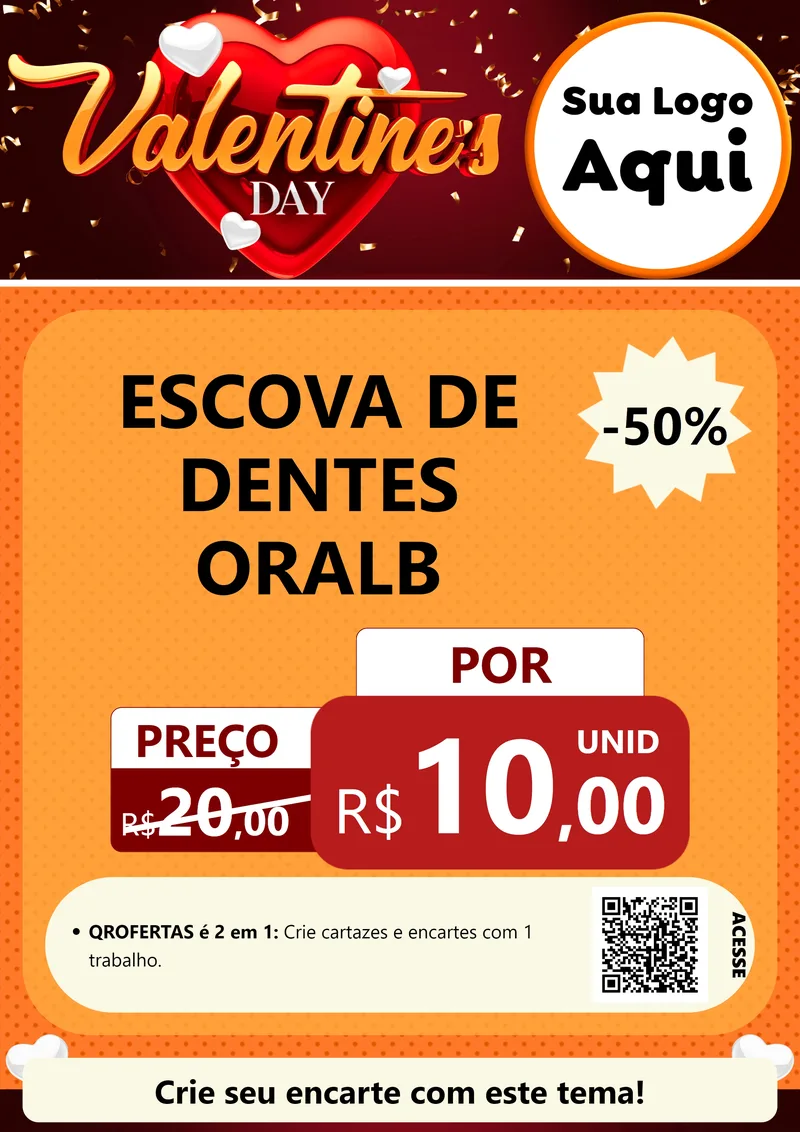 Modelo de Cartaz para Cartaz A4 Vertical com o tema Valentine's Day para Higiene Pessoal