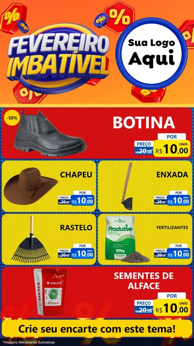 Modelo de TV para TV Vertical com o tema Fevereiro Imbatível para Agropecuária