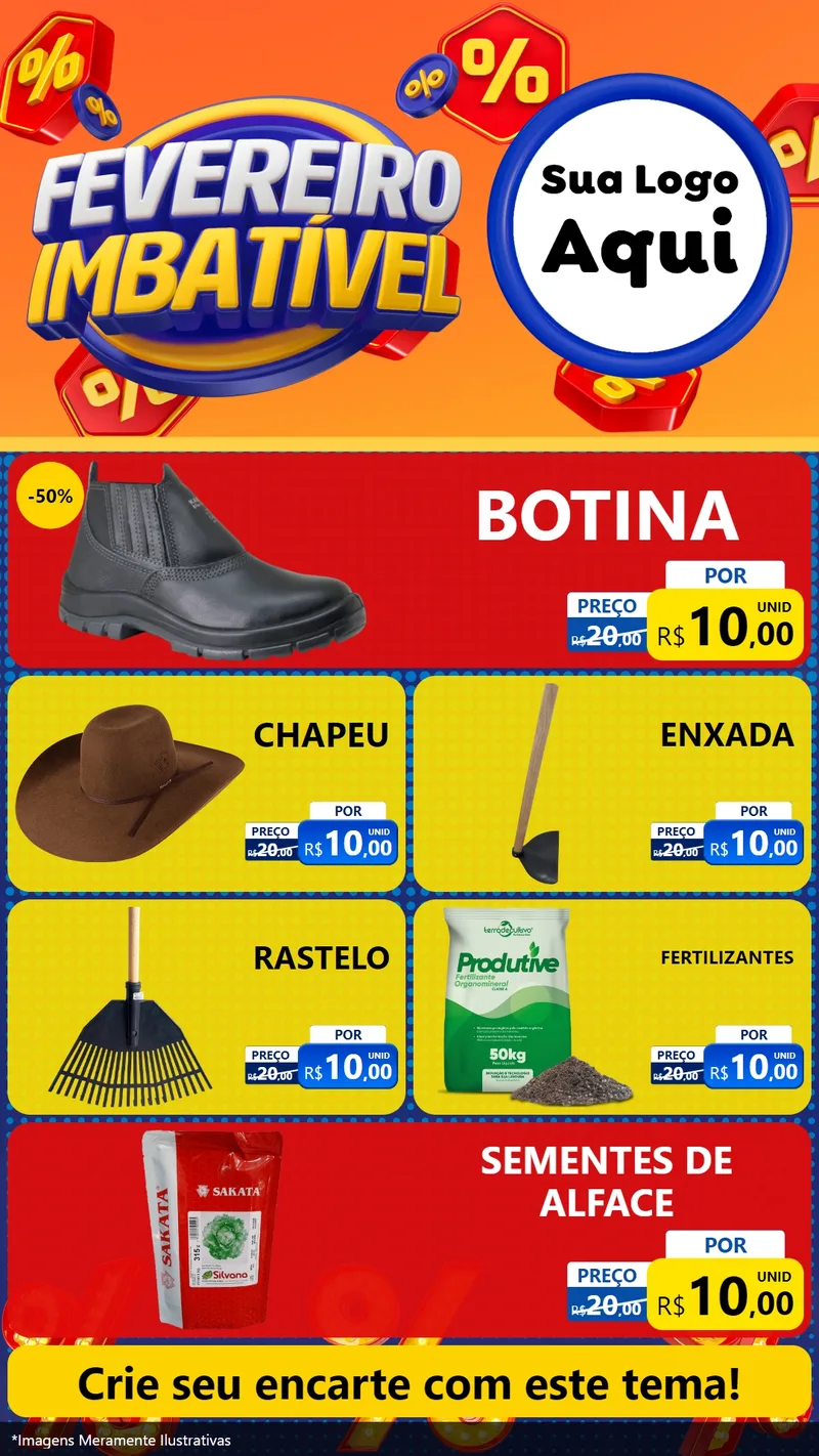 Modelo de TV para TV Vertical com o tema Fevereiro Imbatível para Agropecuária