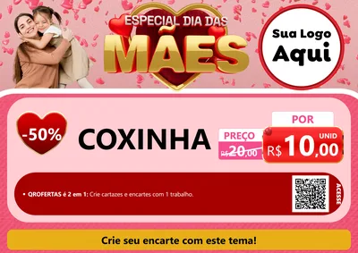 Modelo de Cartaz para Cartaz A4 Horizontal com o tema Especial Dia Das Mães para Salgadaria