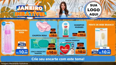 Modelo de TV para TV Horizontal com o tema Janeiro Imbatível para Bebês