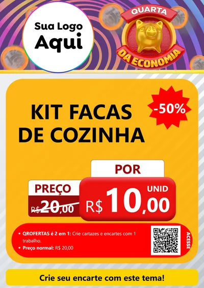 Modelo de Cartaz para Cartaz A4 Vertical com o tema Quarta da Economia para Utilidades Domésticas