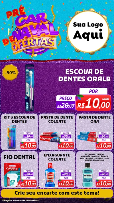 Modelo de Rede Social para Stories com o tema Pré Carnaval de Ofertas para Higiene Pessoal