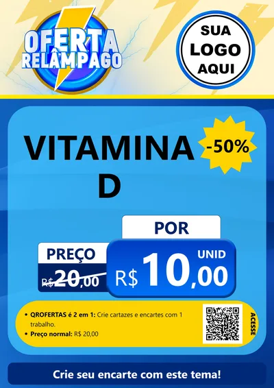 Modelo de Cartaz para Cartaz A4 Vertical com o tema Oferta Relâmpago para Farmácia