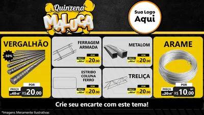 Modelo de TV para TV Horizontal com o tema Quinzena Maluca para Ferragens