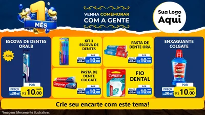 Modelo de TV para TV Horizontal com o tema Um Mês de Aniversário para Higiene Pessoal