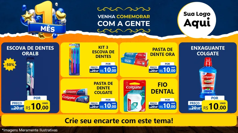 Modelo de TV para TV Horizontal com o tema Um Mês de Aniversário para Higiene Pessoal