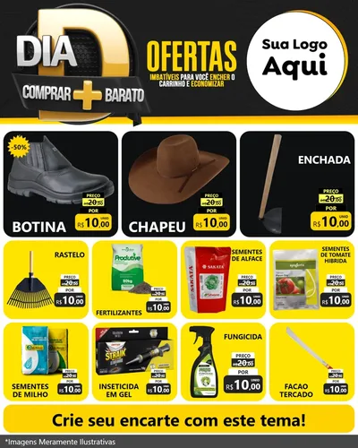 Modelo de Rede Social para Feed Instagram com o tema Dia D Mais Economia para Agropecuária