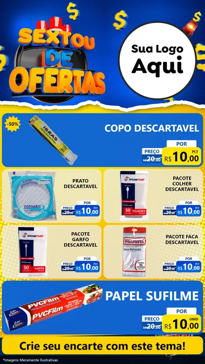 Modelo de TV para TV Vertical com o tema Sextou de Ofertas para Embalagens