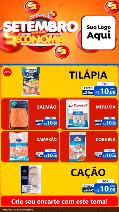 Modelo de TV para TV Vertical com o tema Operação Setembro Com Muita Economia para Peixaria