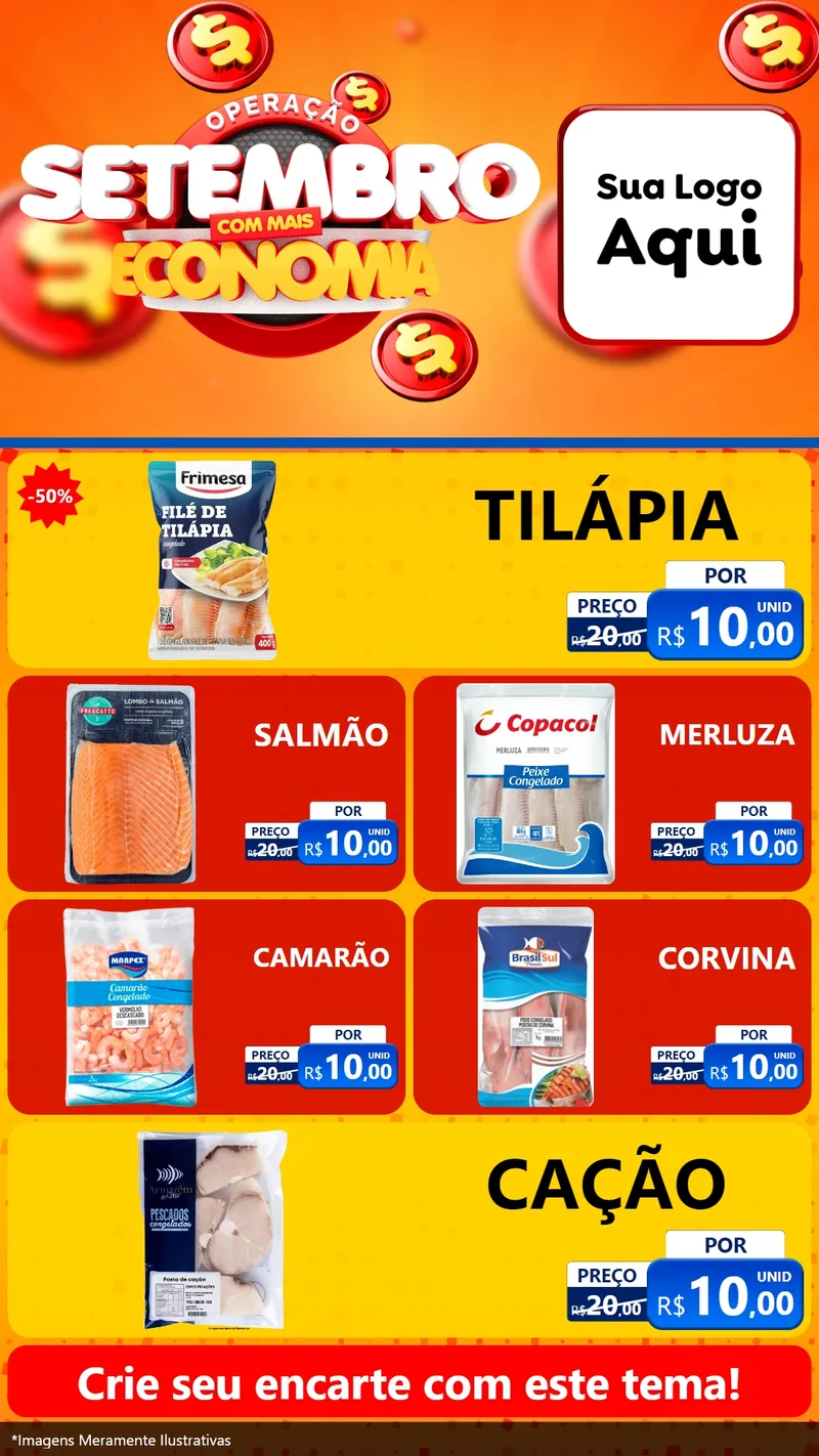 Modelo de TV para TV Vertical com o tema Operação Setembro Com Muita Economia para Peixaria