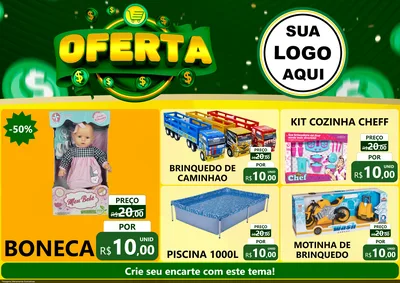 Modelo de Encarte para Encarte A4 Horizontal com o tema Oferta para Brinquedos