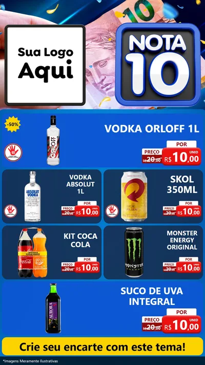 Modelo de TV para TV Vertical com o tema Nota 10 para Distribuidora de bebidas