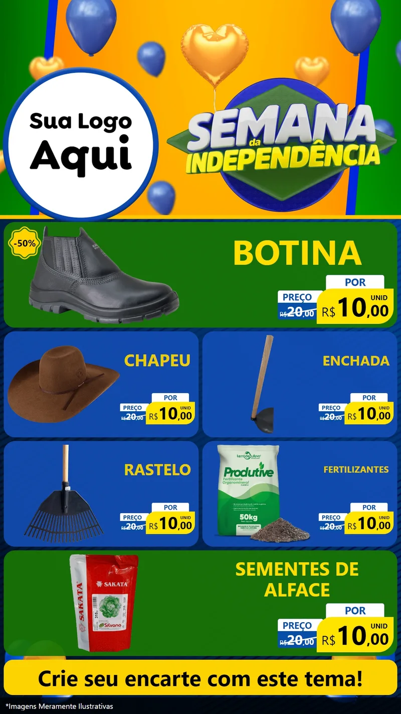Modelo de TV para TV Vertical com o tema Semana da Independência para Agropecuária