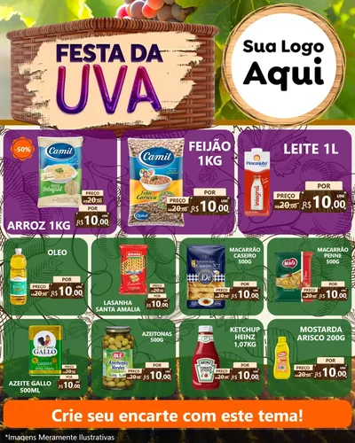 Modelo de Rede Social para Feed Instagram com o tema Festa da Uva para Supermercado