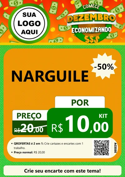 Modelo de Cartaz para Cartaz A4 Vertical com o tema Comece Dezembro Economizando para Tabacaria
