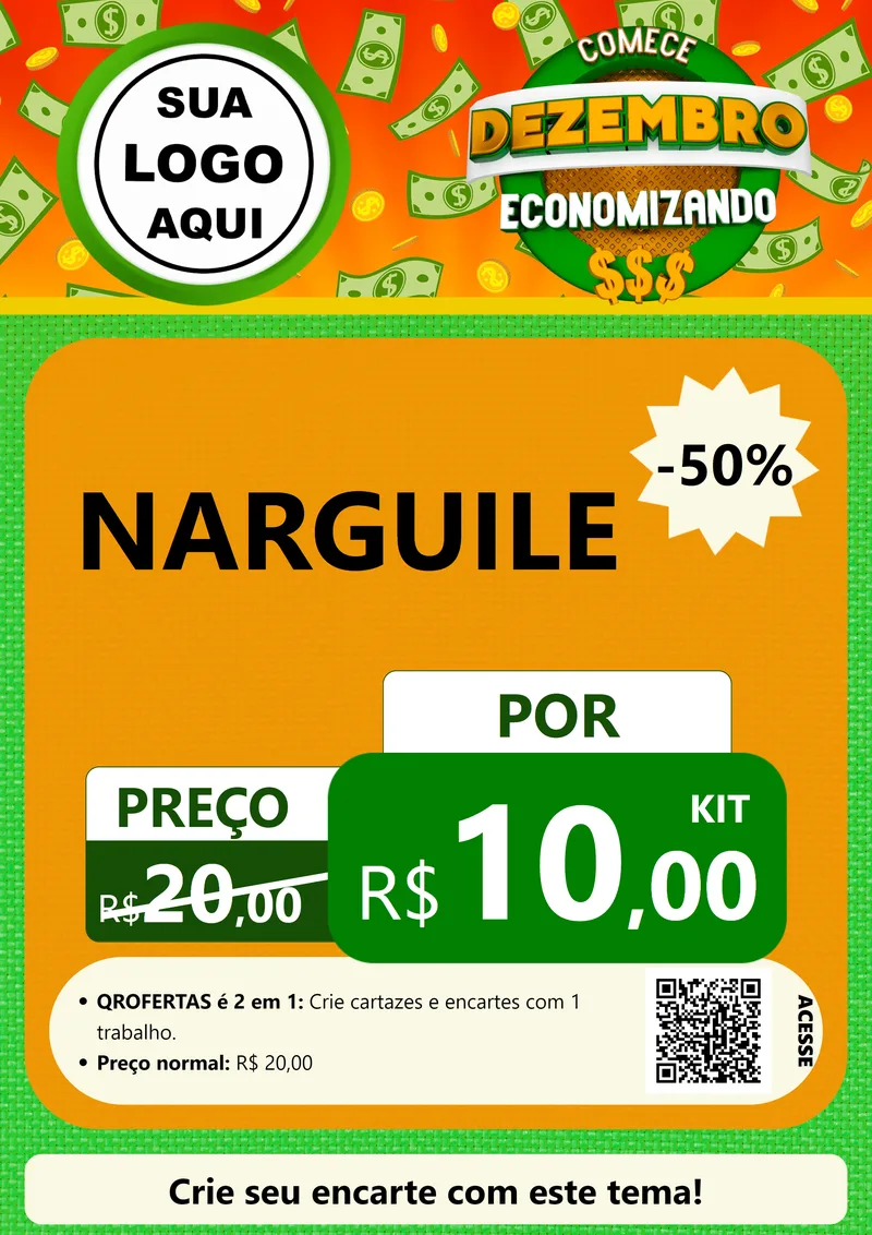 Modelo de Cartaz para Cartaz A4 Vertical com o tema Comece Dezembro Economizando para Tabacaria