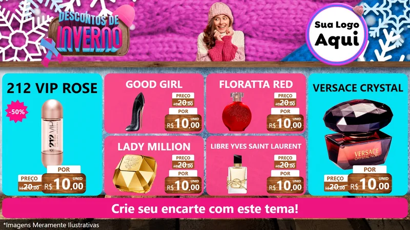 Modelo de TV para TV Horizontal com o tema Descontos de Inverno para Perfumes