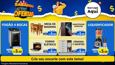 Modelo de TV para TV Horizontal com o tema Sabadou de Ofertas para Móveis e Eletro