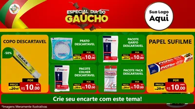 Modelo de TV para TV Horizontal com o tema Especial Dia do Gaúcho para Embalagens