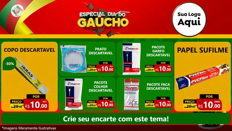 Modelo de TV para TV Horizontal com o tema Especial Dia do Gaúcho para Embalagens